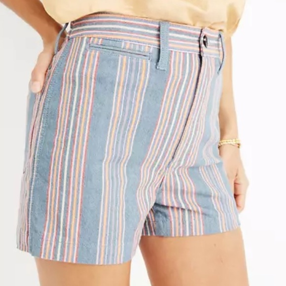 Madewell Pants - Madewell Emmett Rainbow Stripe High Rise Shorts 26